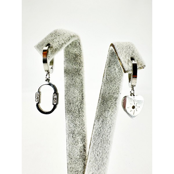 Gümüş Kalp Figürlü Küpe